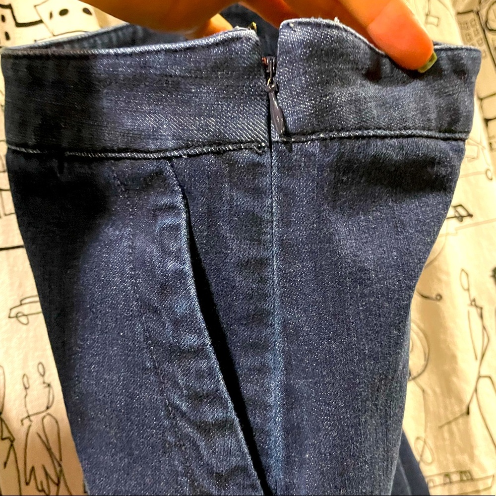Womens Banana Republic Pencil Straight Dark Wash Denim Jean Skirt with Pockets 4 - Picture 8 of 16